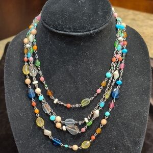 Cookie Lee Vibrant Multicolor Beaded Necklace